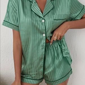 Satin Striped Pajama Set
